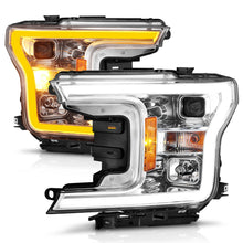 Load image into Gallery viewer, 2018-2020-Ford-F-150-Projector-Headlight-WPlank-Style-Switchback-Chrome-Housing