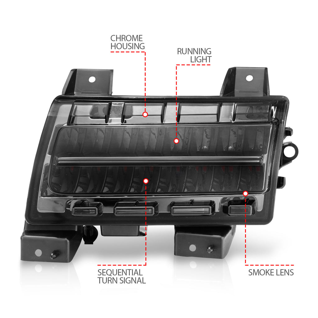 2018-2021-Jeep-Wrangler-Led-Side-Markers-Chrome-Housing-Smoke-Lens-W-Seq.-Signal-Sport-Bulb