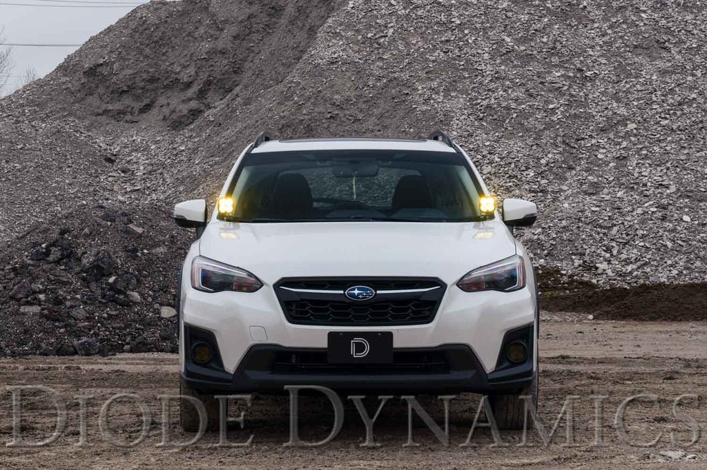 Diode Dynamics DD6564 Allows you to mount two Stage Series 2"LED Pods above the hood. for Select Subaru Crosstrek, Subaru WRX