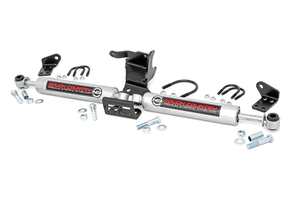 Rough Country 87304 N3 Dual Steering Stabilizer for Select Jeep Gladiator, Jeep Wrangler, Jeep Wrangler JK