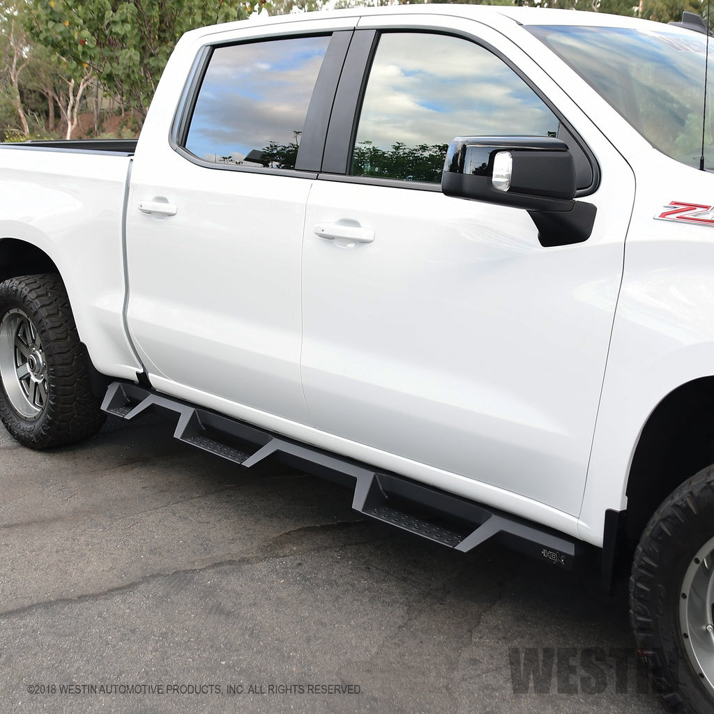 2019-Chevrolet-SilveradoSierra-1500-(5.5Ft)-Drop-Wheel-To-Wheel-Nerf-Step-Bars---Txt-Black