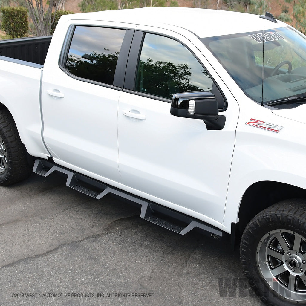 2019-Chevrolet-SilveradoSierra-1500-(5.5Ft)-Drop-Wheel-To-Wheel-Nerf-Step-Bars---Txt-Black