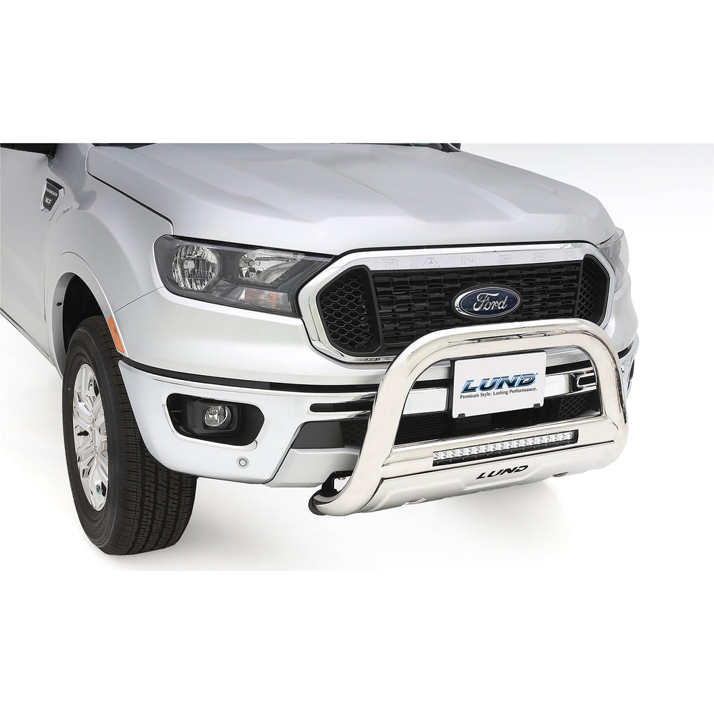 2019-Ford-Ranger-Bull-Bar-WLight--Wiring---Polished-Stainless