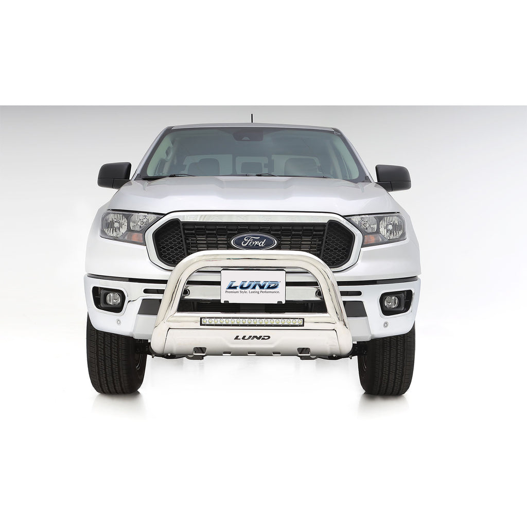 2019-Ford-Ranger-Bull-Bar-WLight--Wiring---Polished-Stainless