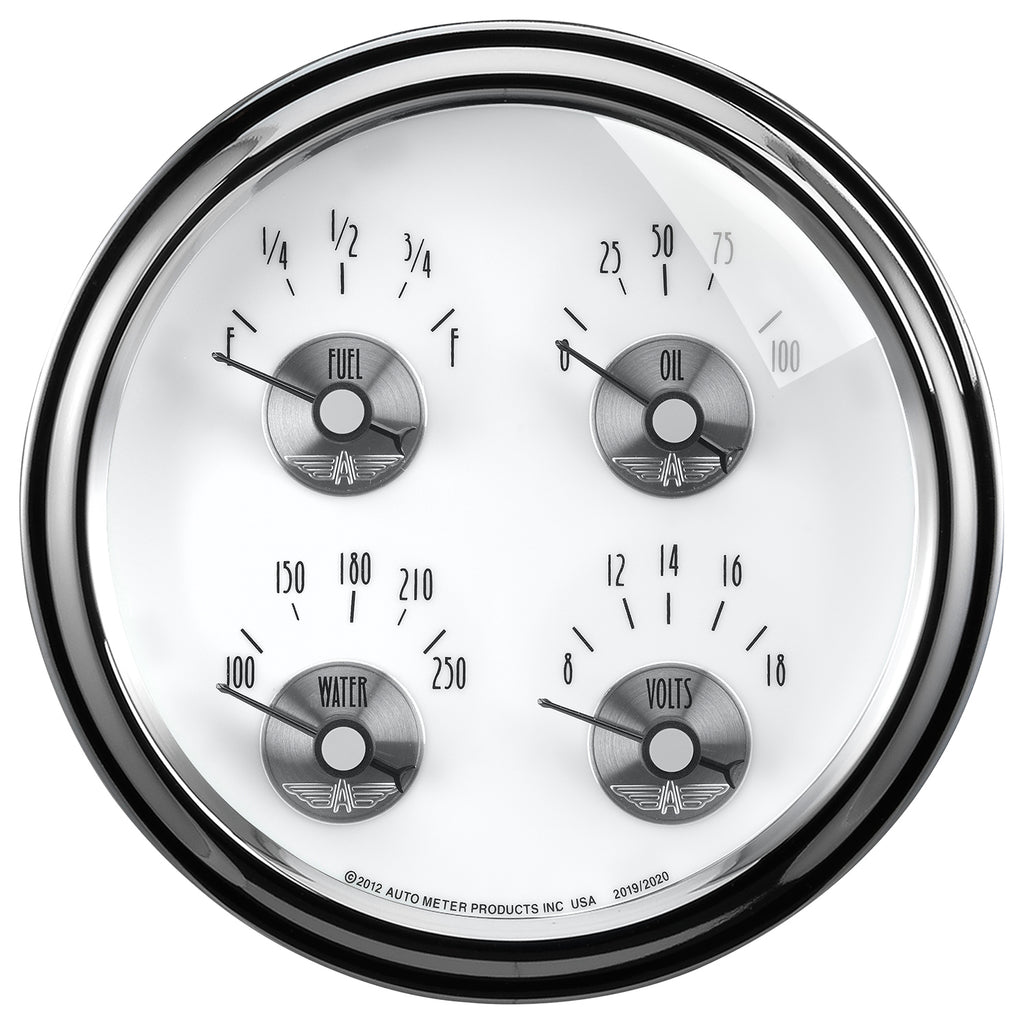 AutoMeter 2019 GAUGE, QUAD, 5", 240OE-33OF, ELEC, PRESTIGE PEARL