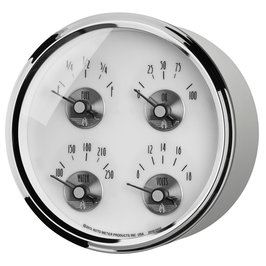 AutoMeter 2019 GAUGE, QUAD, 5", 240OE-33OF, ELEC, PRESTIGE PEARL