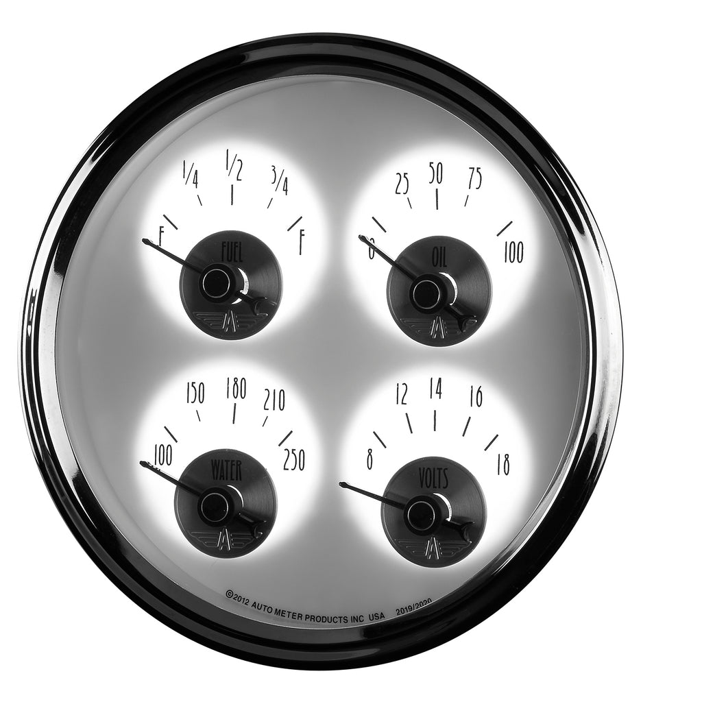 AutoMeter 2019 GAUGE, QUAD, 5", 240OE-33OF, ELEC, PRESTIGE PEARL