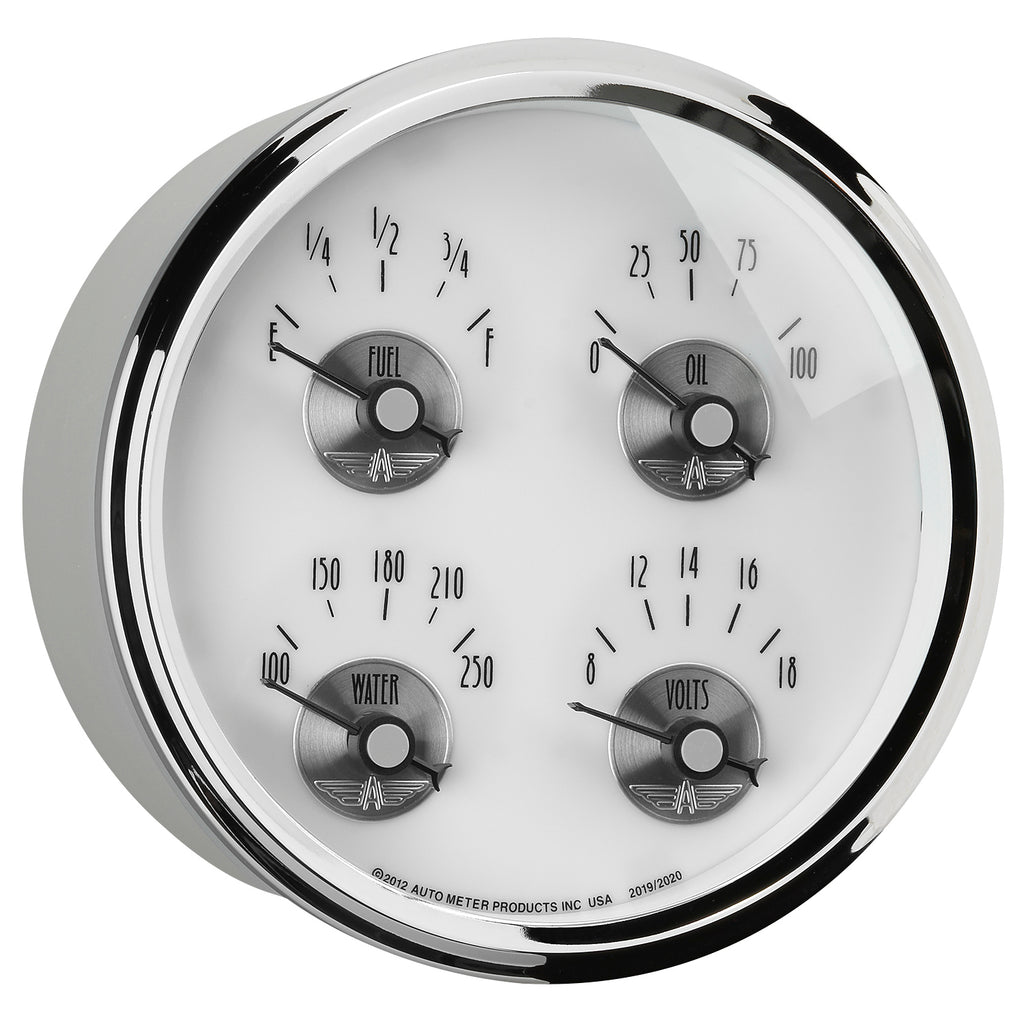 AutoMeter 2019 GAUGE, QUAD, 5", 240OE-33OF, ELEC, PRESTIGE PEARL
