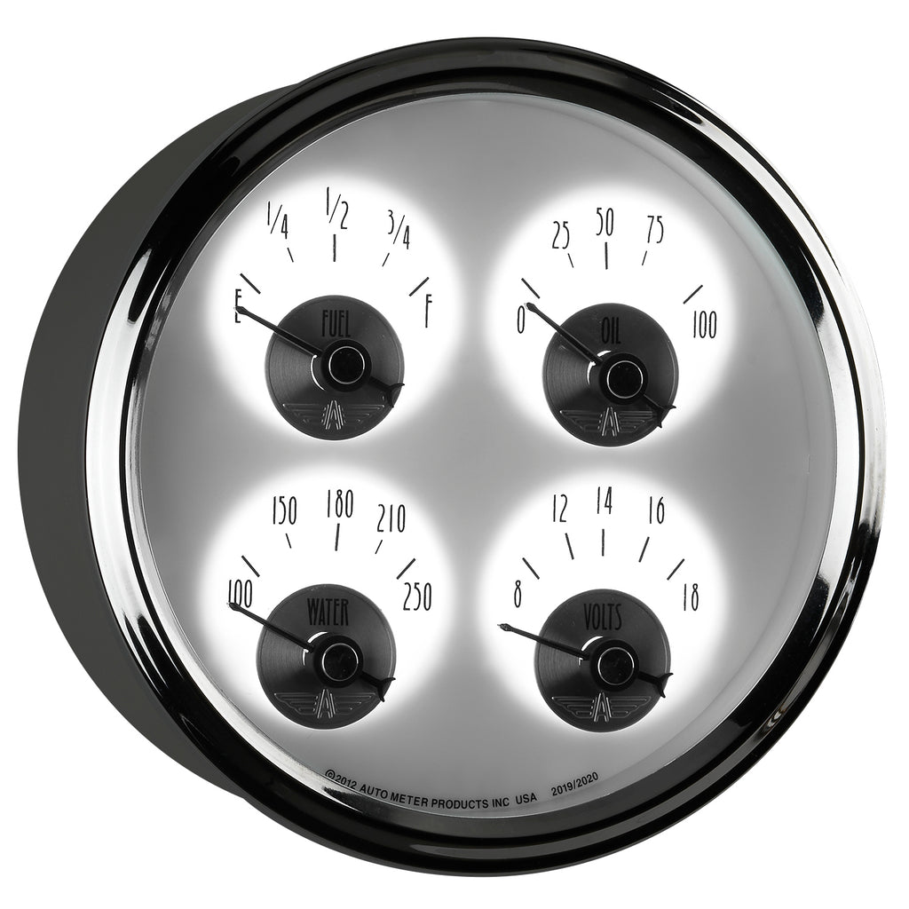 AutoMeter 2019 GAUGE, QUAD, 5", 240OE-33OF, ELEC, PRESTIGE PEARL