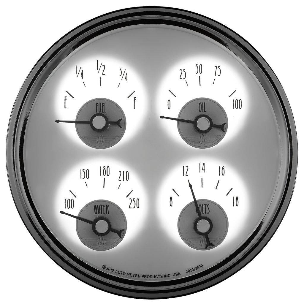 AutoMeter 2019 GAUGE, QUAD, 5", 240OE-33OF, ELEC, PRESTIGE PEARL
