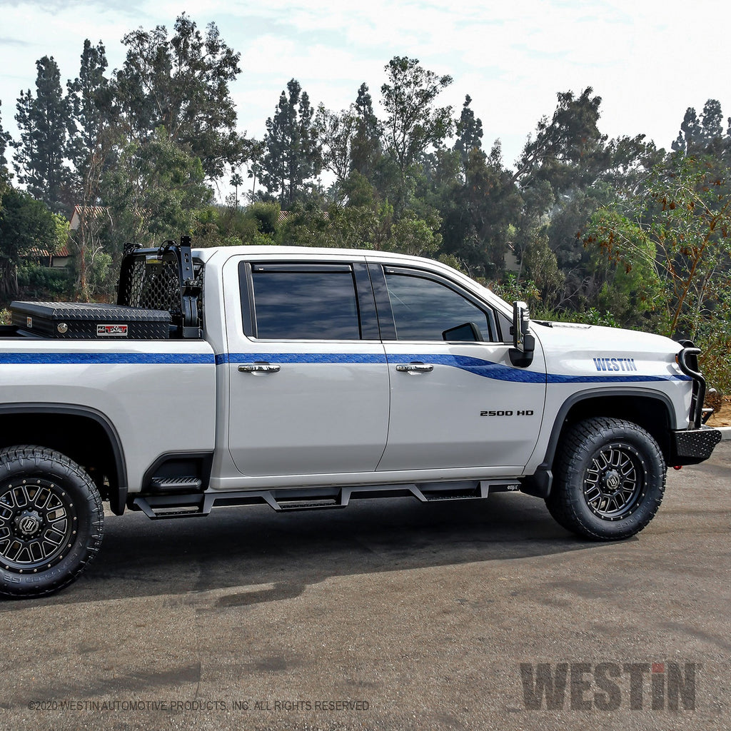 2020-Chevy-Silverado-25003500-Crew-Cab-(6.5Ft-Bed)-Hdx-W2w-Nerf-Step-Bars---Textured-Black
