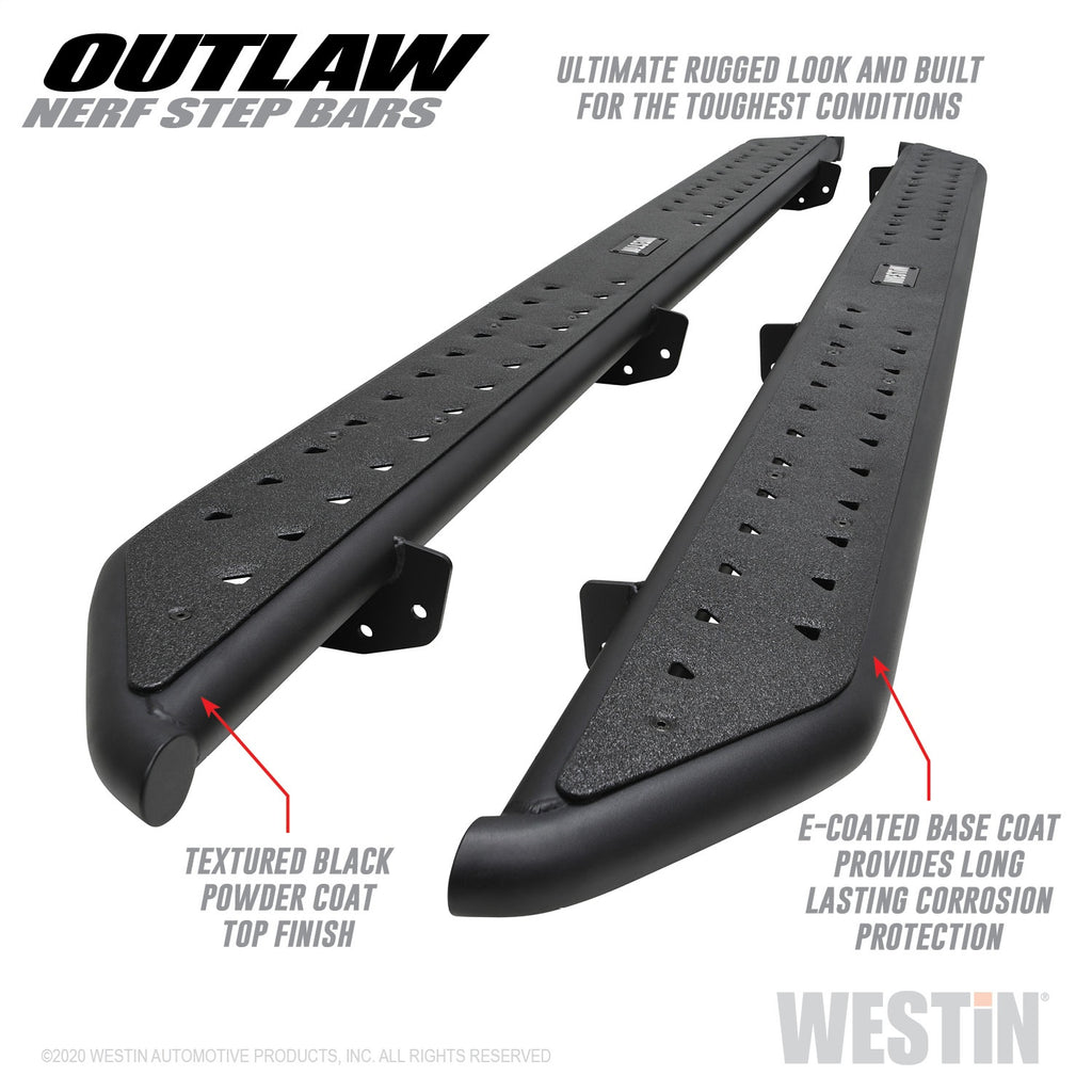 2020-Jeep-Gladiator-Outlaw-Nerf-Step-Bars---Textured-Black
