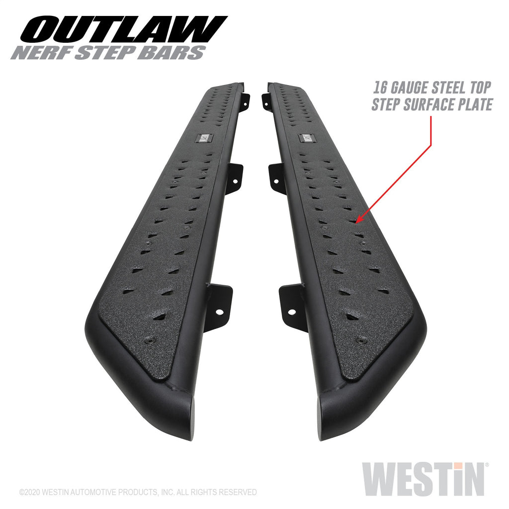 2020-Jeep-Gladiator-Outlaw-Nerf-Step-Bars---Textured-Black
