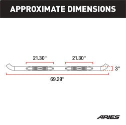 ARIES 202000-2 3in. Round Polished Stainless Side Bars; Select Toyota 4Runner - Truck Part Superstore