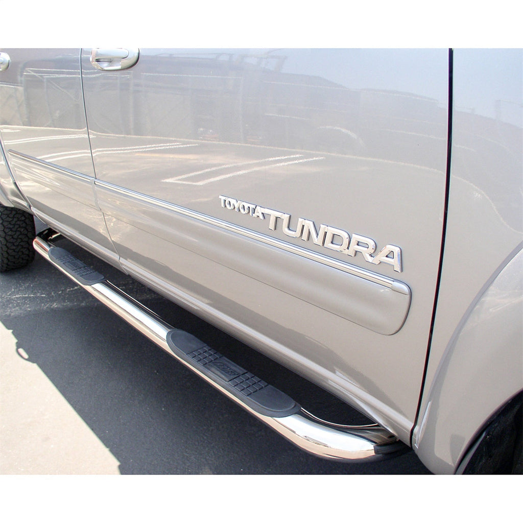 ARIES 202006-2 3in. Round Polished Stainless Side Bars; Select Toyota Tundra Crew Cab - Truck Part Superstore