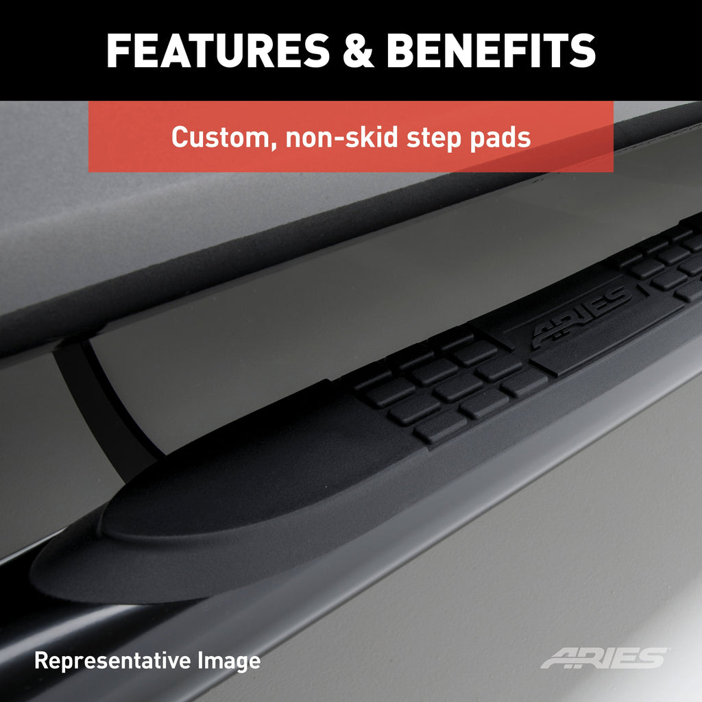 ARIES 202020-2 3in. Round Polished Stainless Side Bars; Select Toyota RAV4 - Truck Part Superstore