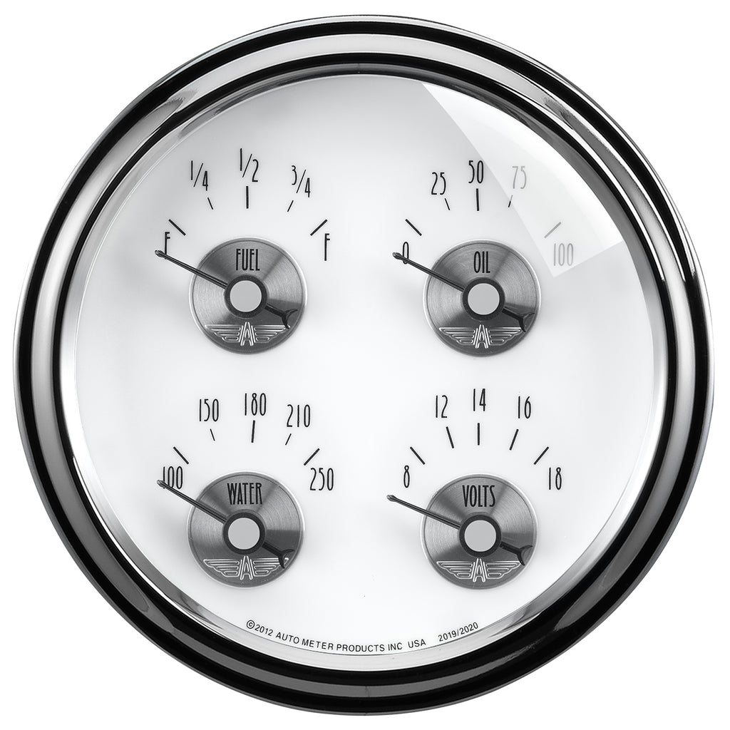 AutoMeter 2020 GAUGE, QUAD, 5", 0OE TO 90OF, ELEC, PRESTIGE PEARL