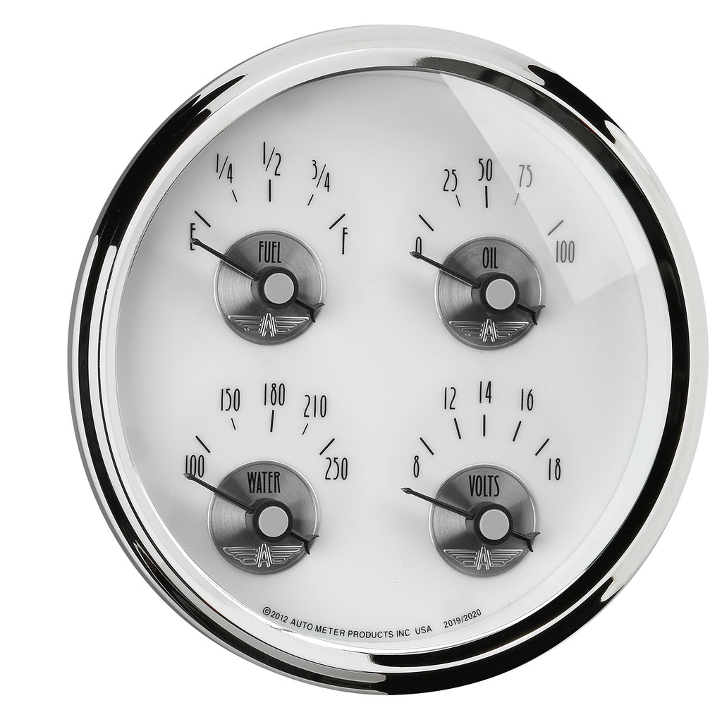 AutoMeter 2020 GAUGE, QUAD, 5", 0OE TO 90OF, ELEC, PRESTIGE PEARL