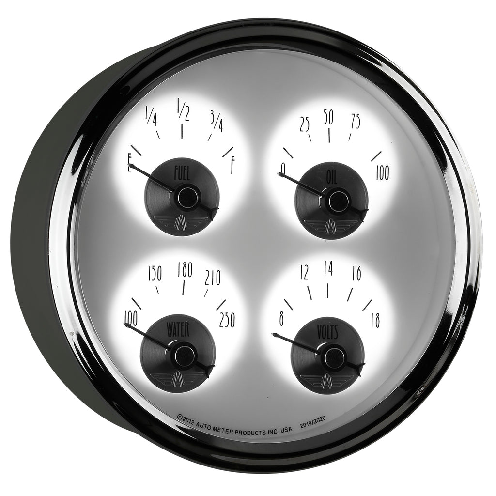 AutoMeter 2020 GAUGE, QUAD, 5", 0OE TO 90OF, ELEC, PRESTIGE PEARL