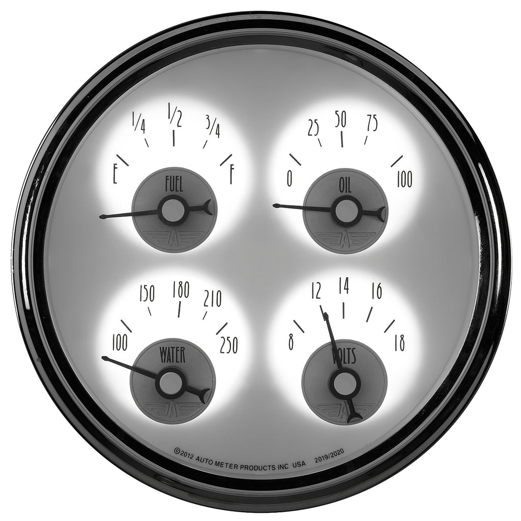 AutoMeter 2020 GAUGE, QUAD, 5", 0OE TO 90OF, ELEC, PRESTIGE PEARL