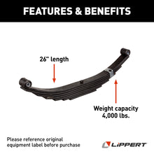 Load image into Gallery viewer, CURT 2021095282 Trailer Double-Eye Leaf Spring, 4,000-lb. Capacity, 7-Leaf