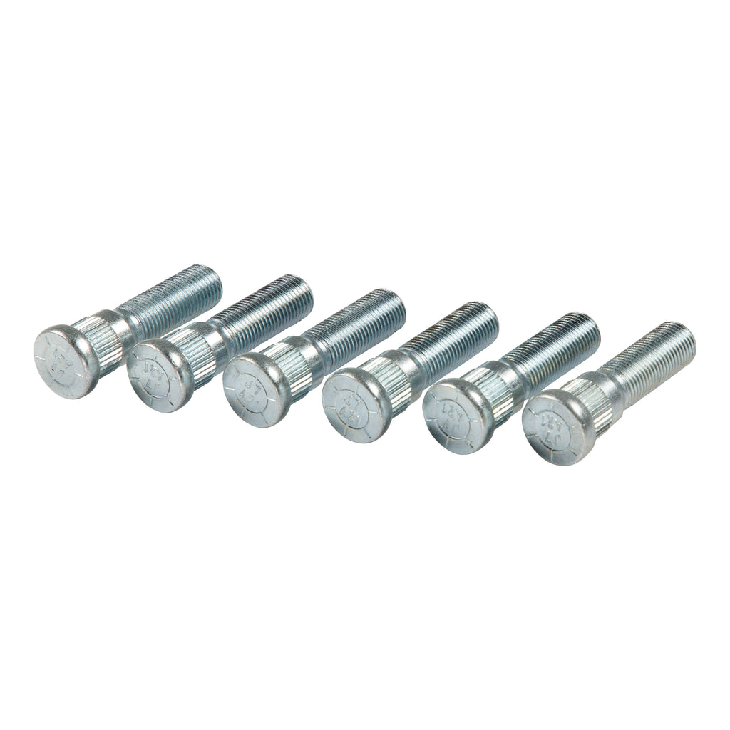 CURT 2023134013 Axle Wheel Stud, 0.617" Knurl, 1/2"-20 Thread, 2" Shoulder Length, 6 Pack