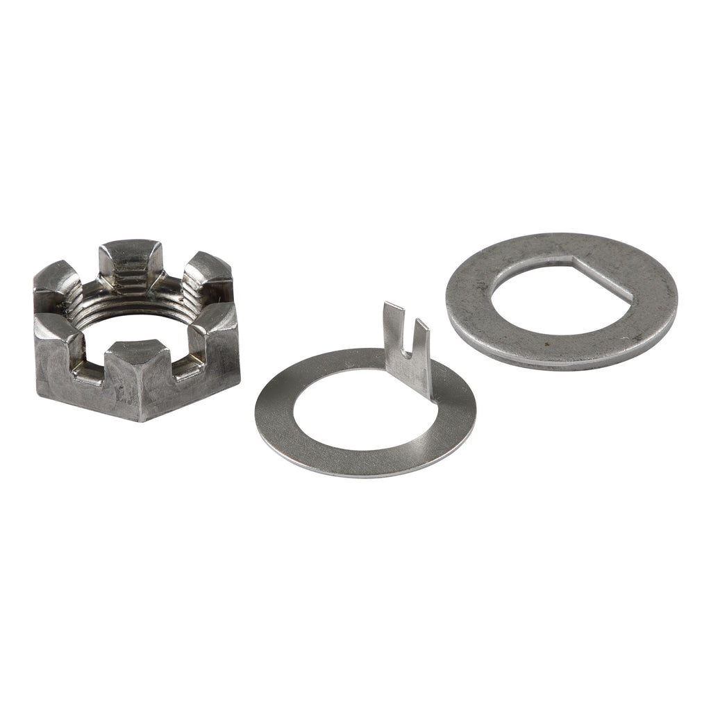 CURT 2023134657 Spindle Nut Kit, 2,200-4,400-lb. Axles, 1"-14 Thread Size, D-Flat & Tang Washer