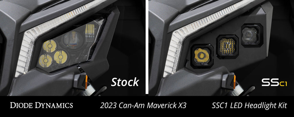 Diode Dynamics DD7888 Full LED C1 pod headlights for 2017-2024 Can-Am Maverick for Select Can-Am Maverick X3 900 HO, Can-Am Maverick X3 DS Turbo R, Can-Am Maverick X3 DS Turbo RR, Can-Am Maverick X3 Max DS Turbo, Can-Am Maverick X3 Max DS Turbo R, Can-Am