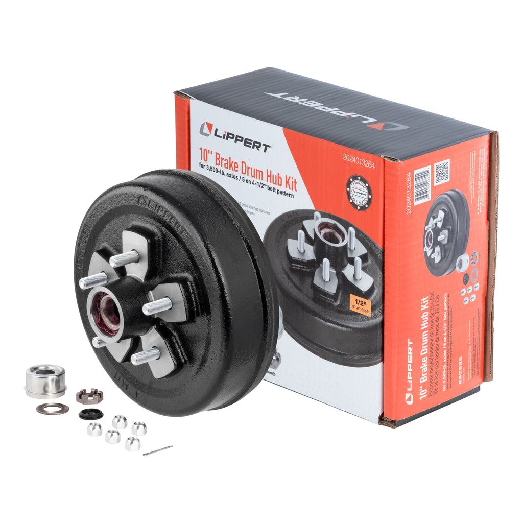 CURT 2024013264 10" Brake Hub Complete Kit with Installed Bearings, 3,500-lb. Axles