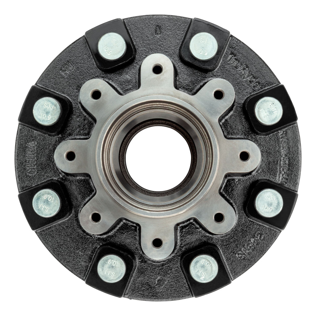 CURT 2024029115 Standard Threaded Idler Hub Assembly w/ Races & Wheel Studs, 16,000-lb. Axles