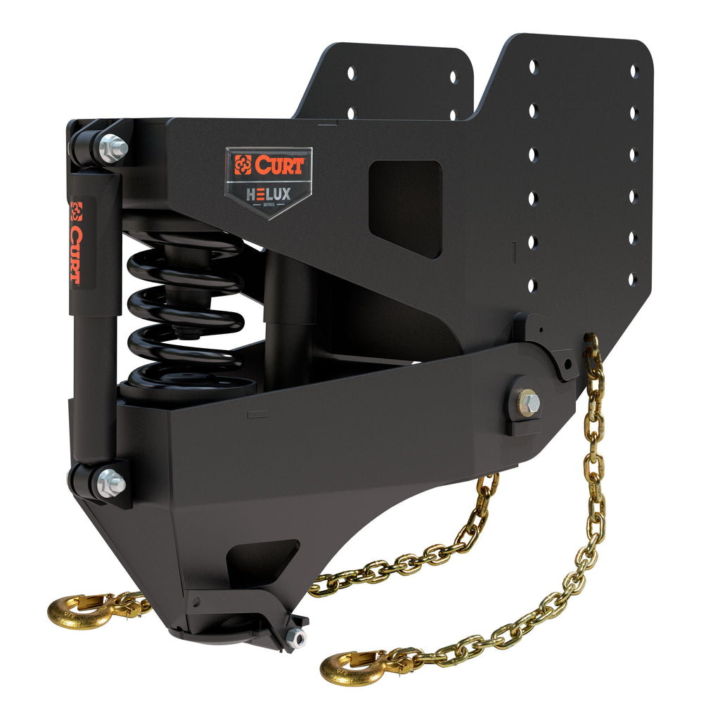 CURT 2024044574 Helux Coil-Spring Gooseneck Pin Box, 2,700 lbs. Pin Weight, 20,000 lbs. Capacity