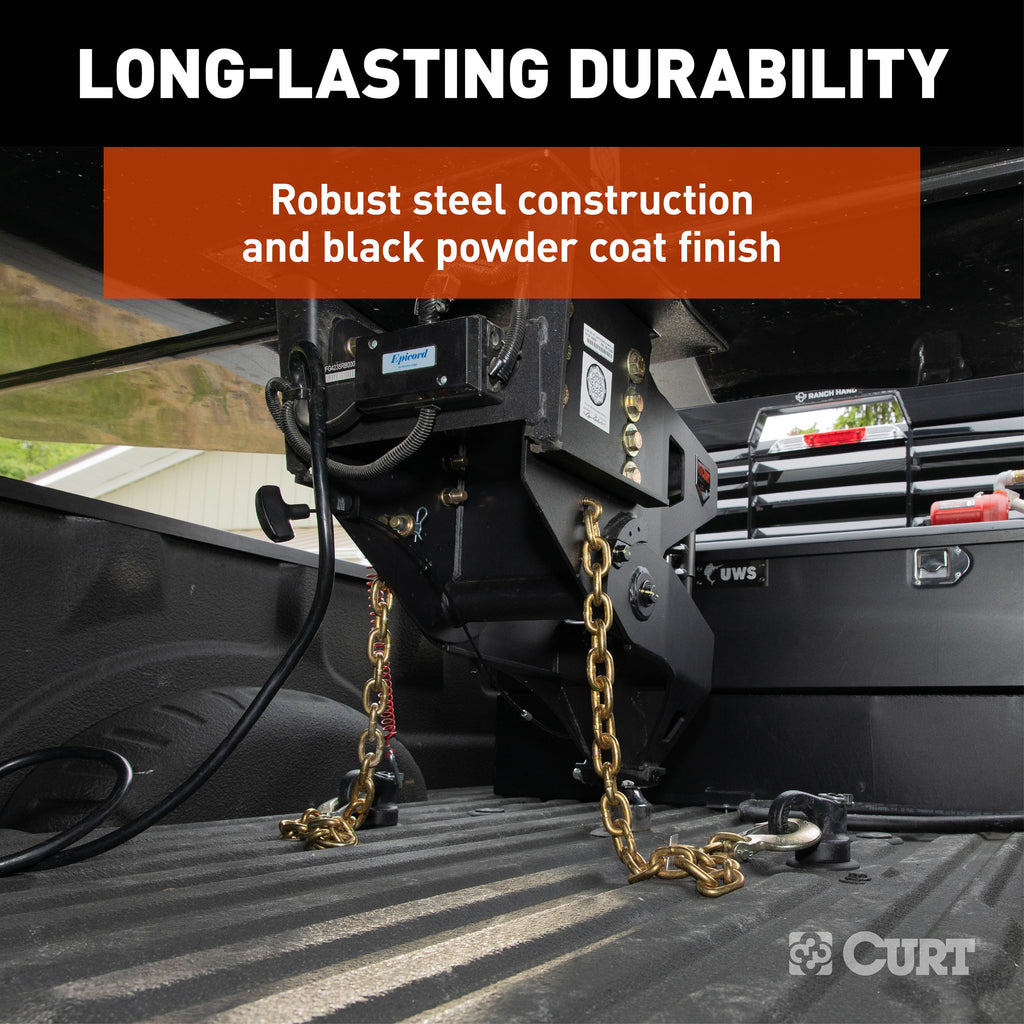 CURT 2024044575 Helux Coil-Spring Gooseneck Pin Box, 2,350 lbs. Pin Weight, 20,000 lbs. Capacity