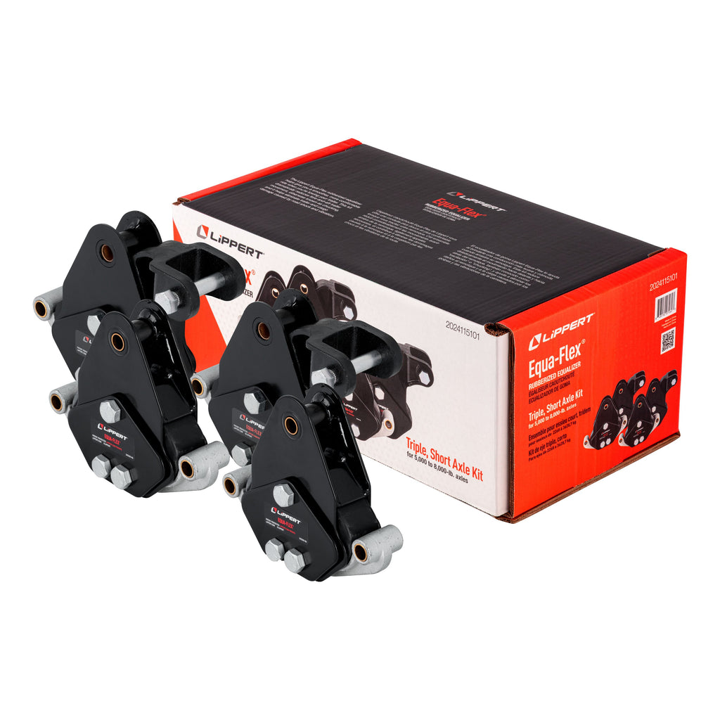 CURT 2024115101 Equa-Flex Rubberized Equalizer Short Triple Axle Kit, 5,000-8,000-lb. Axles
