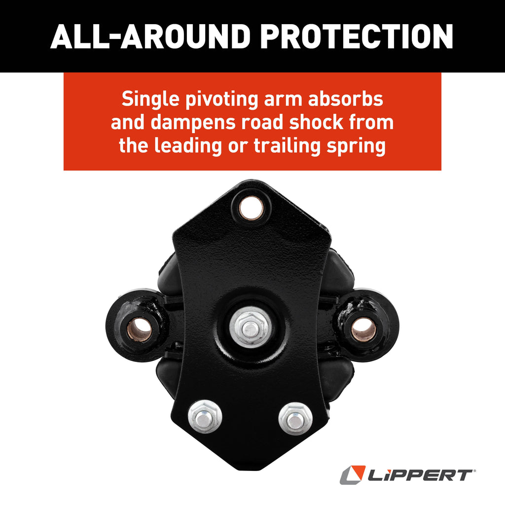 CURT 2024115689 Road Armor™ Shock-Absorbing Trailer Equalizer Tandem Axle Kit, 3,500-8,000-lb.
