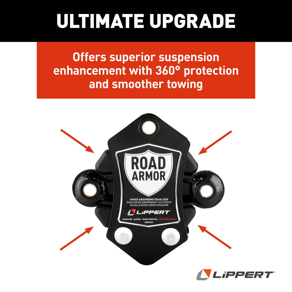 CURT 2024115689 Road Armor™ Shock-Absorbing Trailer Equalizer Tandem Axle Kit, 3,500-8,000-lb.