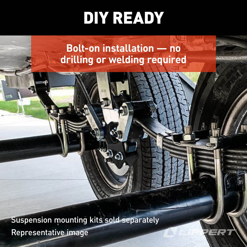 CURT 2024115689 Road Armor™ Shock-Absorbing Trailer Equalizer Tandem Axle Kit, 3,500-8,000-lb.
