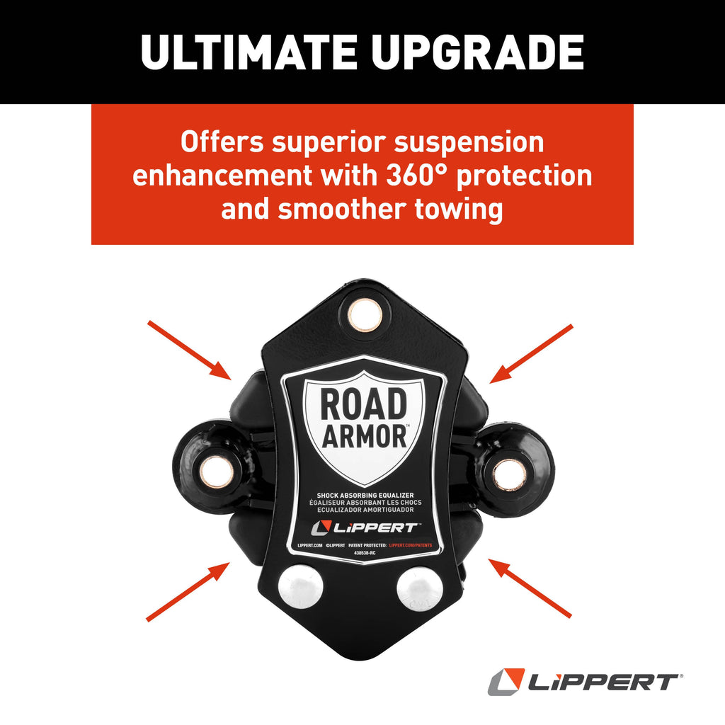 CURT 2024115697 Road Armor Shock-Absorbing Trailer Equalizer Short Triple Axle, 3,500-8,000-lb.