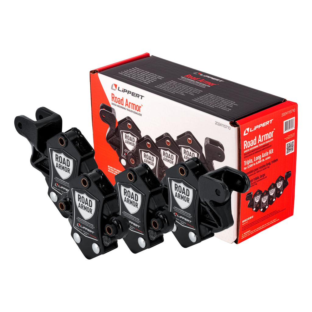 CURT 2024115710 Road Armor Shock-Absorbing Trailer Equalizer Long Triple Axle, 3,500-8,000-lb