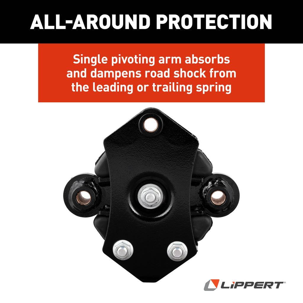 CURT 2024115710 Road Armor Shock-Absorbing Trailer Equalizer Long Triple Axle, 3,500-8,000-lb