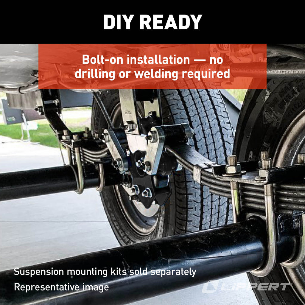 CURT 2024115710 Road Armor Shock-Absorbing Trailer Equalizer Long Triple Axle, 3,500-8,000-lb