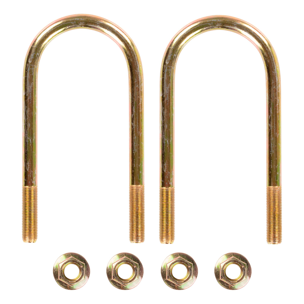 CURT 2024117449 Trailer Axle U-Bolt & Nut Kit, 8,000-lb. Axles, 3" Axle Tube, 9/16"-18 Thread