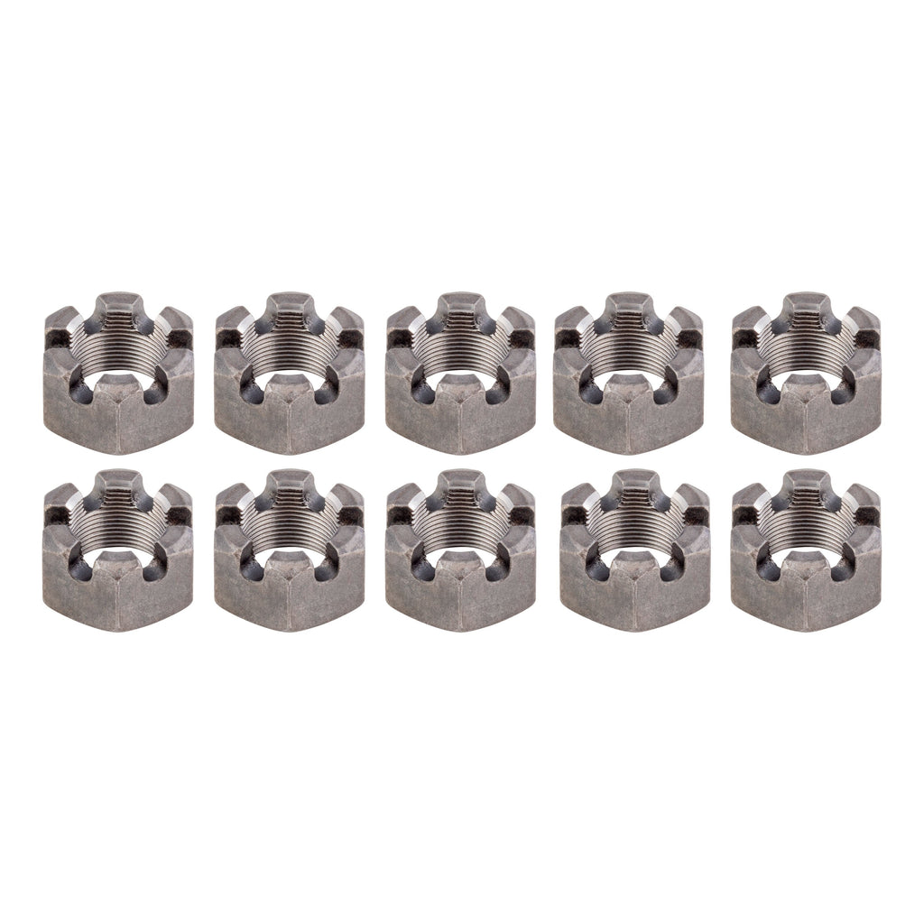 CURT 2025027770 6-Slot Castle Spindle Nut, 10,000-lb. Axles, 1-1/2"-12 Thread Size, 10 Pack