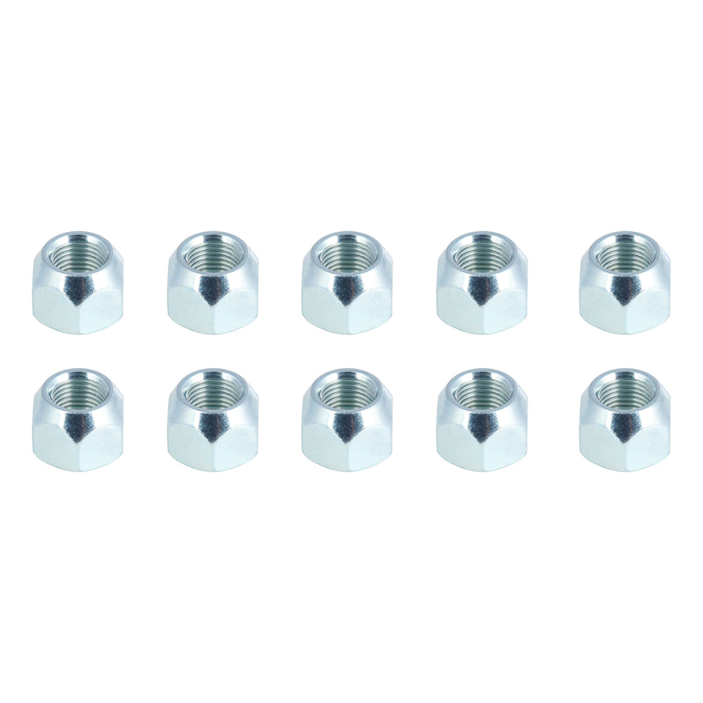 CURT 2025027777 Trailer Axle 60° Cone Wheel Lug Nut, 1/2"-20 Thread Size, 10 Pack