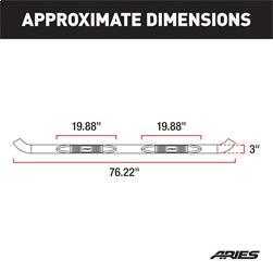 ARIES 203004 3in. Round Black Steel Side Bars; Select Ford Expedition - Truck Part Superstore