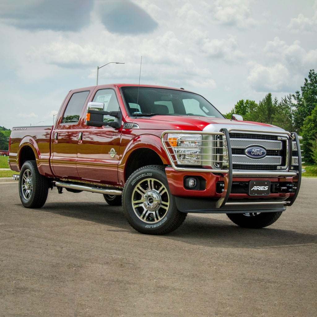 ARIES 203006-2 3" Round Polished Stainless Side Bars, Select Ford Excursion, F-250, F-350 for Select Ford F-250