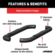 Load image into Gallery viewer, ARIES 203007 3" Round Black Steel Side Bars, Select Ford F-150 for Select Ford F-150