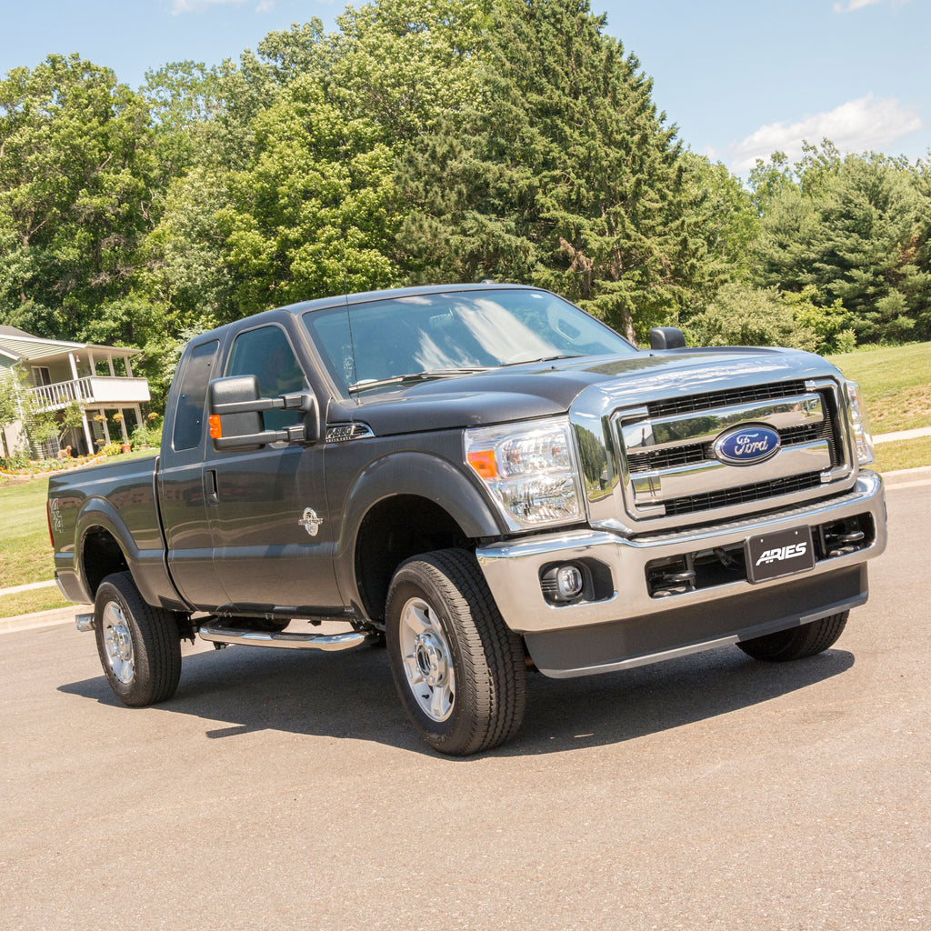 ARIES 203025-2 3" Round Polished Stainless Side Bars, Select Ford F-250, F-350 Super Duty for Select Ford F-250