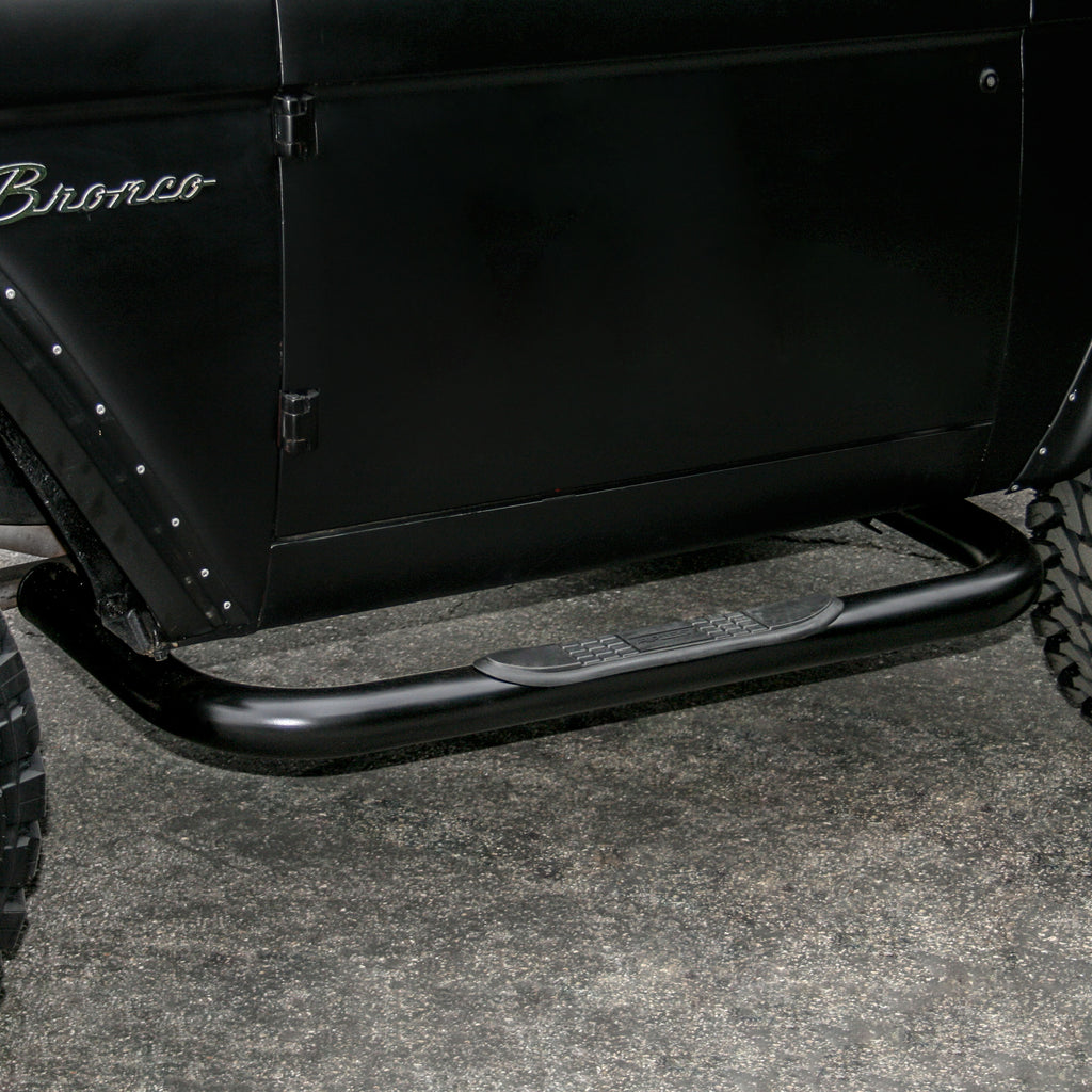 ARIES 203038 3" Round Black Steel Side Bars, Select Ford Bronco for Select Ford Bronco