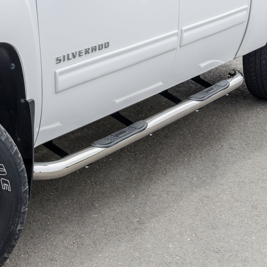 ARIES 204013-2 3" Round Polished Stainless Side Bars, Select Silverado, Sierra 1500, 2500, 3500 for Select Chevrolet Silverado 2500 HD