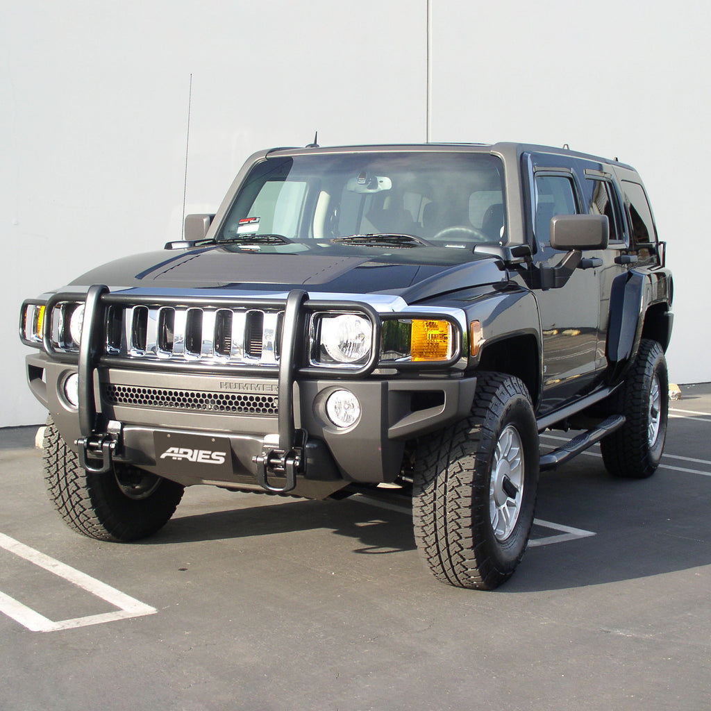 ARIES 204076 3" Round Black Steel Side Bars, Select Hummer H3 for Select Hummer H3